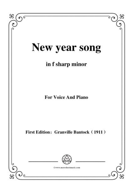 Bantock-Folksong,New year song(Haru-no-uta),in f sharp minor,for Voice and Piano image number null