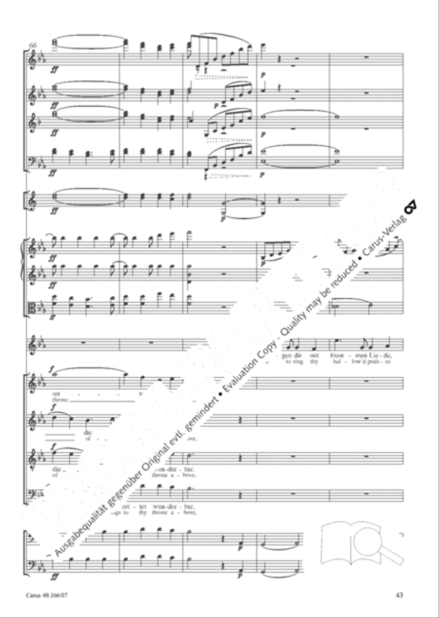 Hymn; Three sacred songs; fugue (Hymne; Drei geistliche Lieder und Fuge) Orchestra scores gallery preview page 44