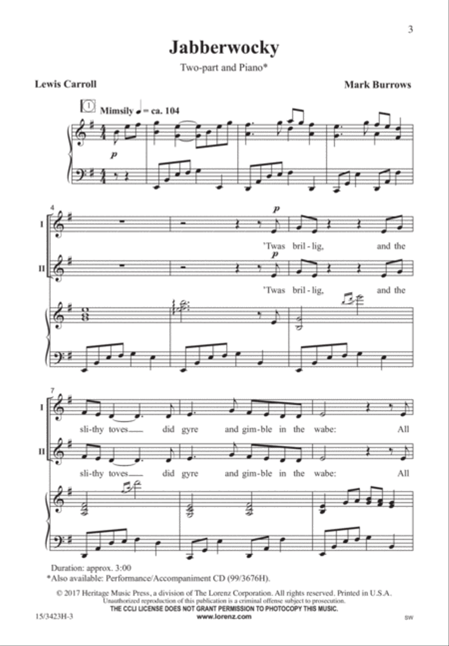 Jabberwocky 2-Part scores gallery preview page 2