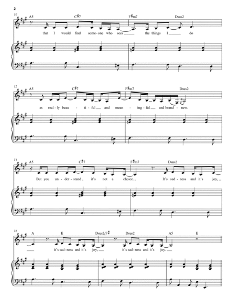 Sadness and Joy (from The Notebook) Voice scores gallery preview page 2