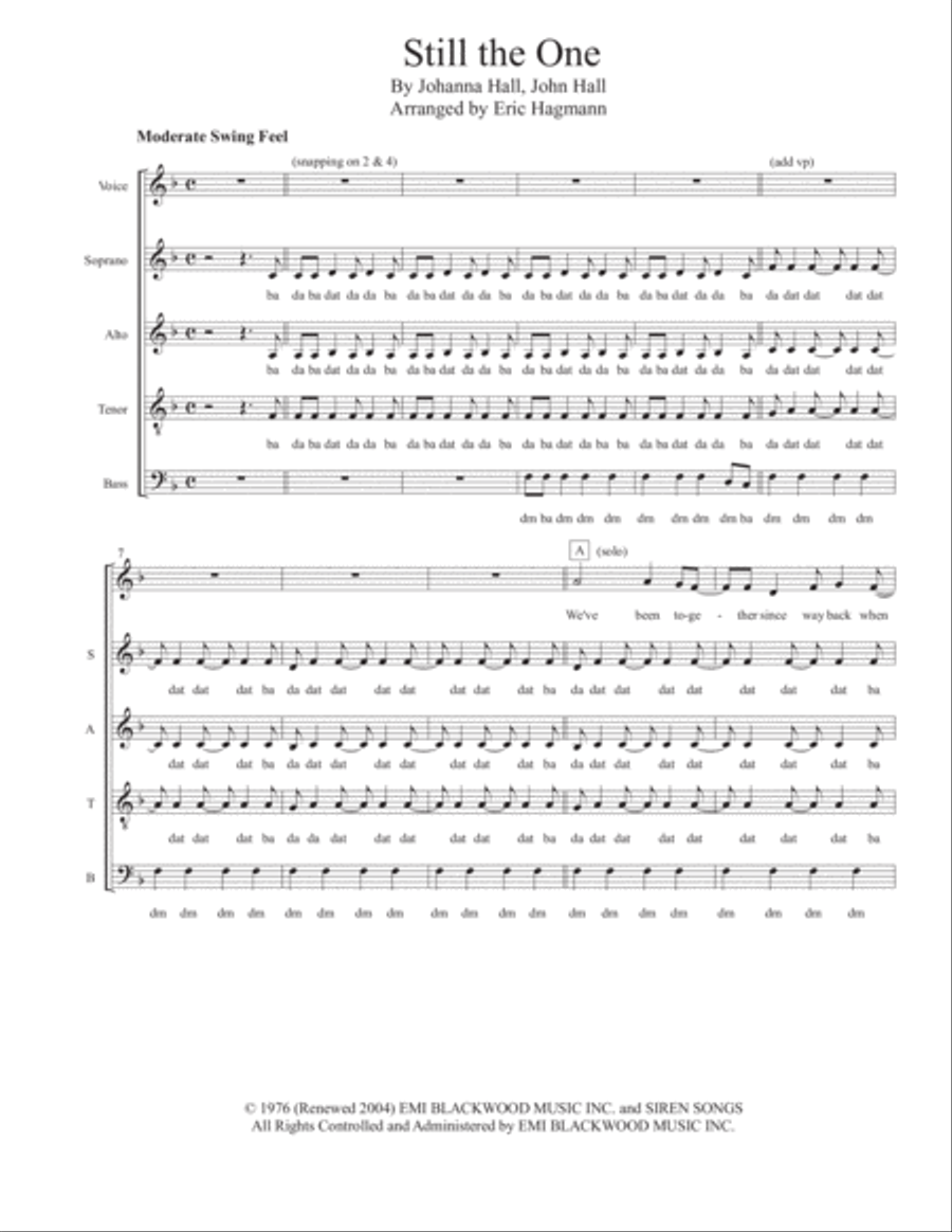 Still The One 4-Part scores gallery preview page 1