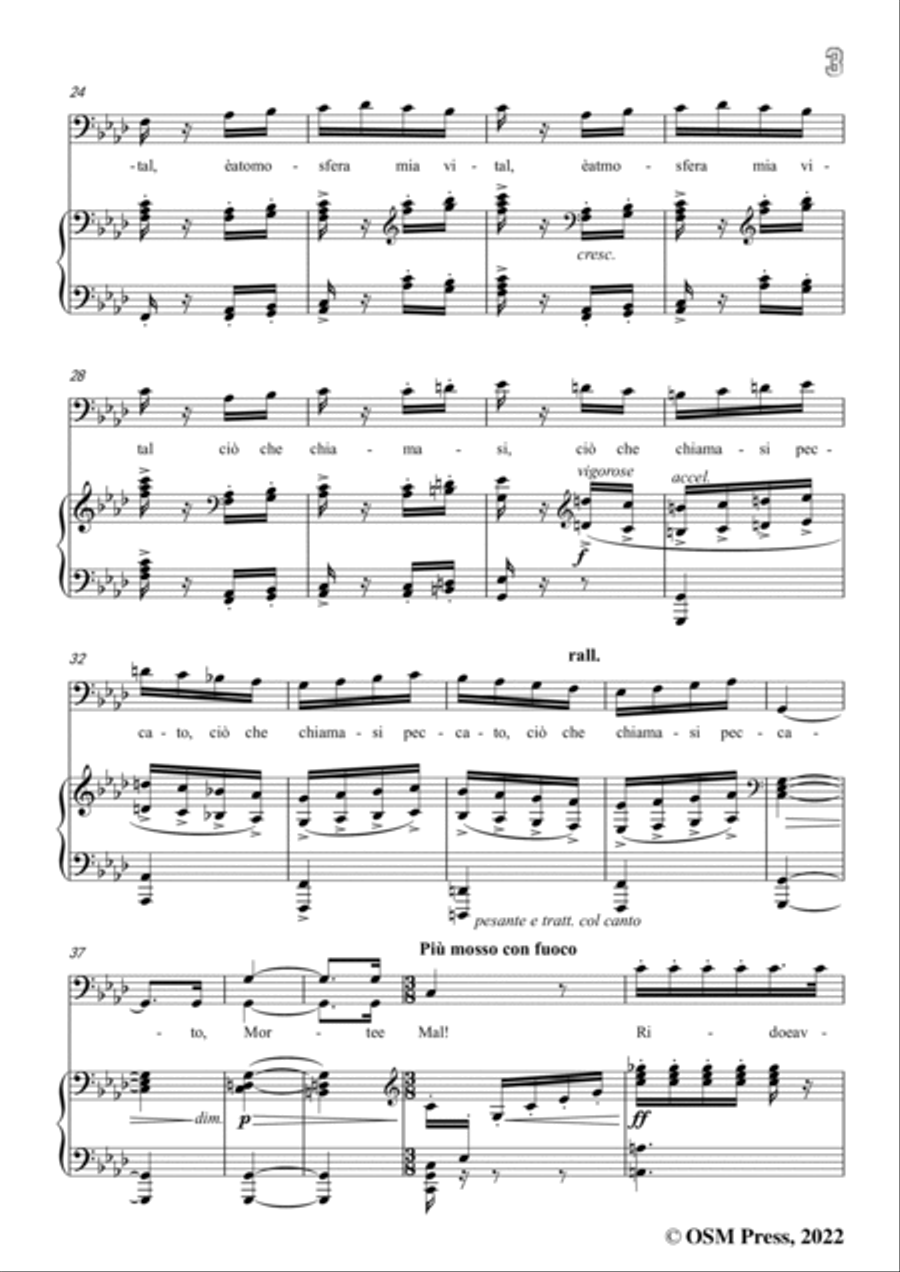 Boito-Son lo spirito che nega,from Mefistofele,for Voice and Piano Voice Solo scores gallery preview page 5