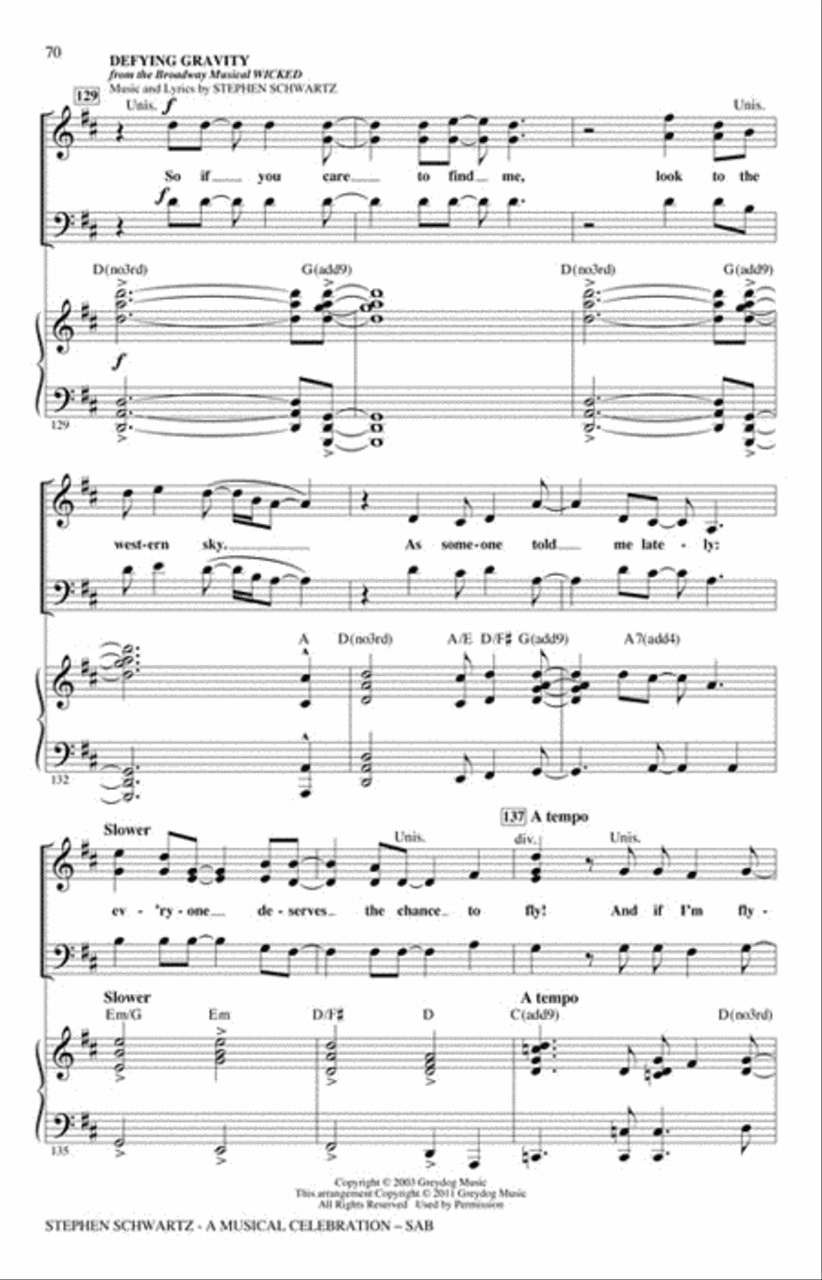 Stephen Schwartz – A Musical Celebration 3-Part scores gallery preview page 5