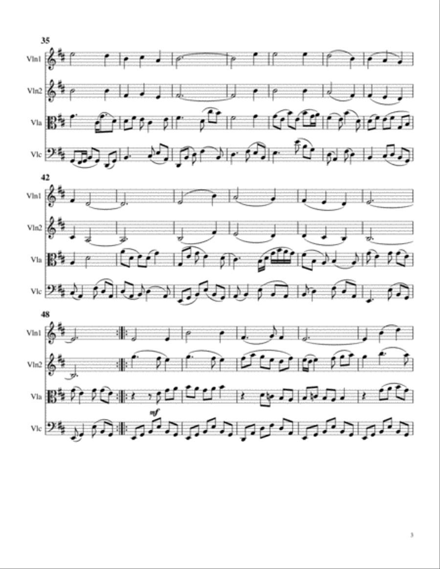 Scarborough Fair, for String Quartet String Quartet scores gallery preview page 3