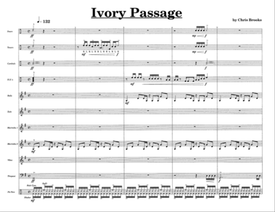 Ivory Passage w/Tutor Tracks Percussion Ensemble scores gallery preview page 3