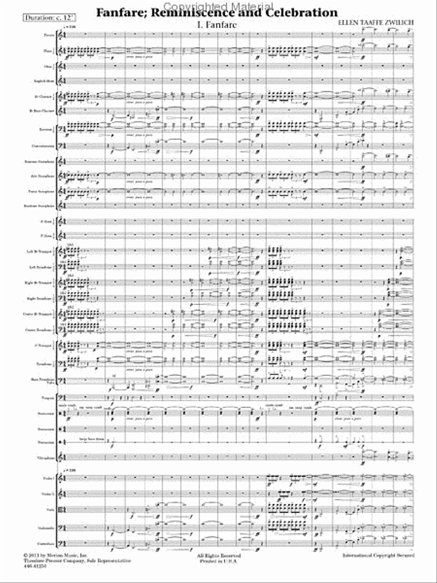 Fanfare, Reminiscence and Celebration Orchestra scores gallery preview page 2