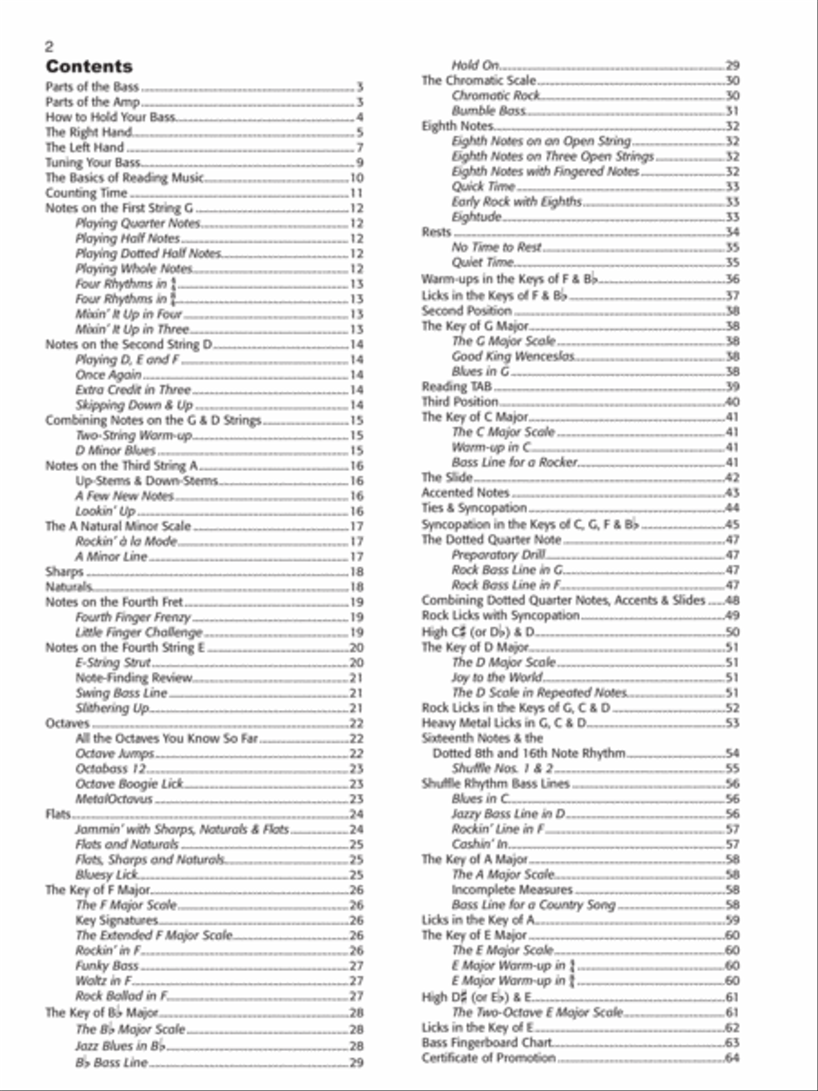 Alfred's Basic Bass Method, Book 1 Bass Guitar Tablature scores gallery preview page 2