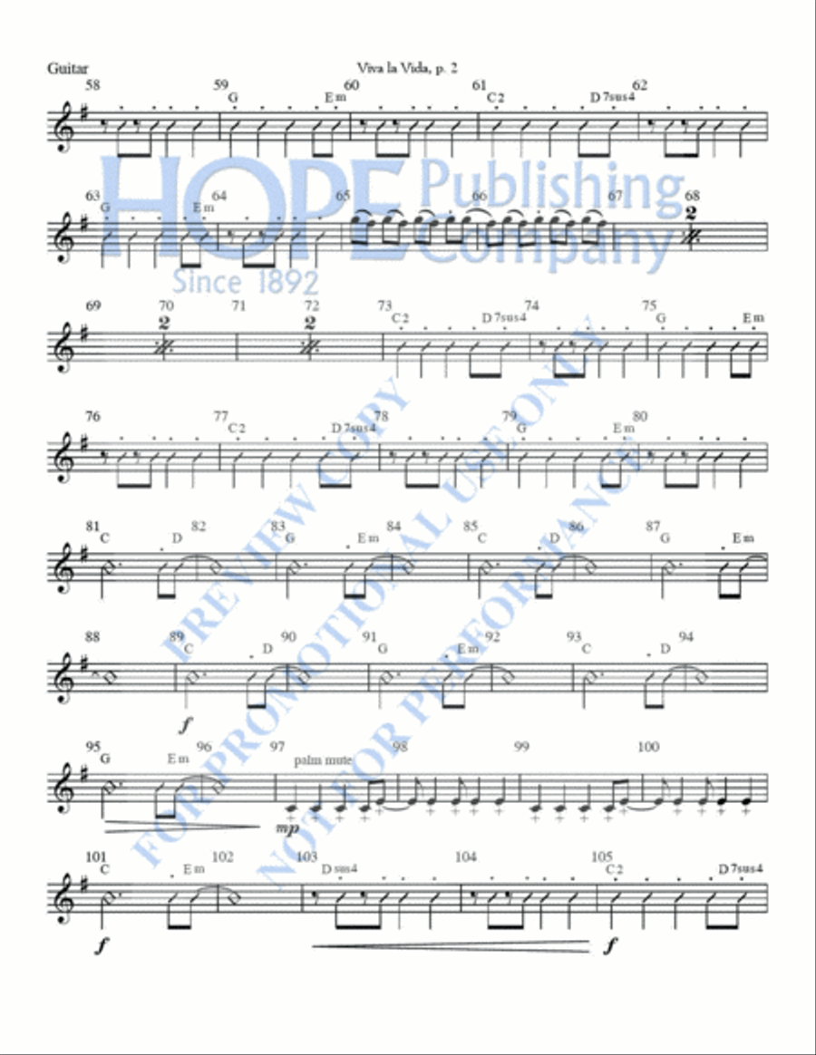 Viva la Vida Viva la Vida 5-Octaves scores gallery preview page 4