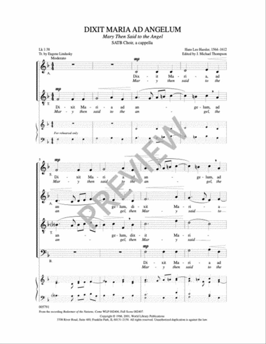 Dixit Maria ad Angelum 4-Part scores gallery preview page 2