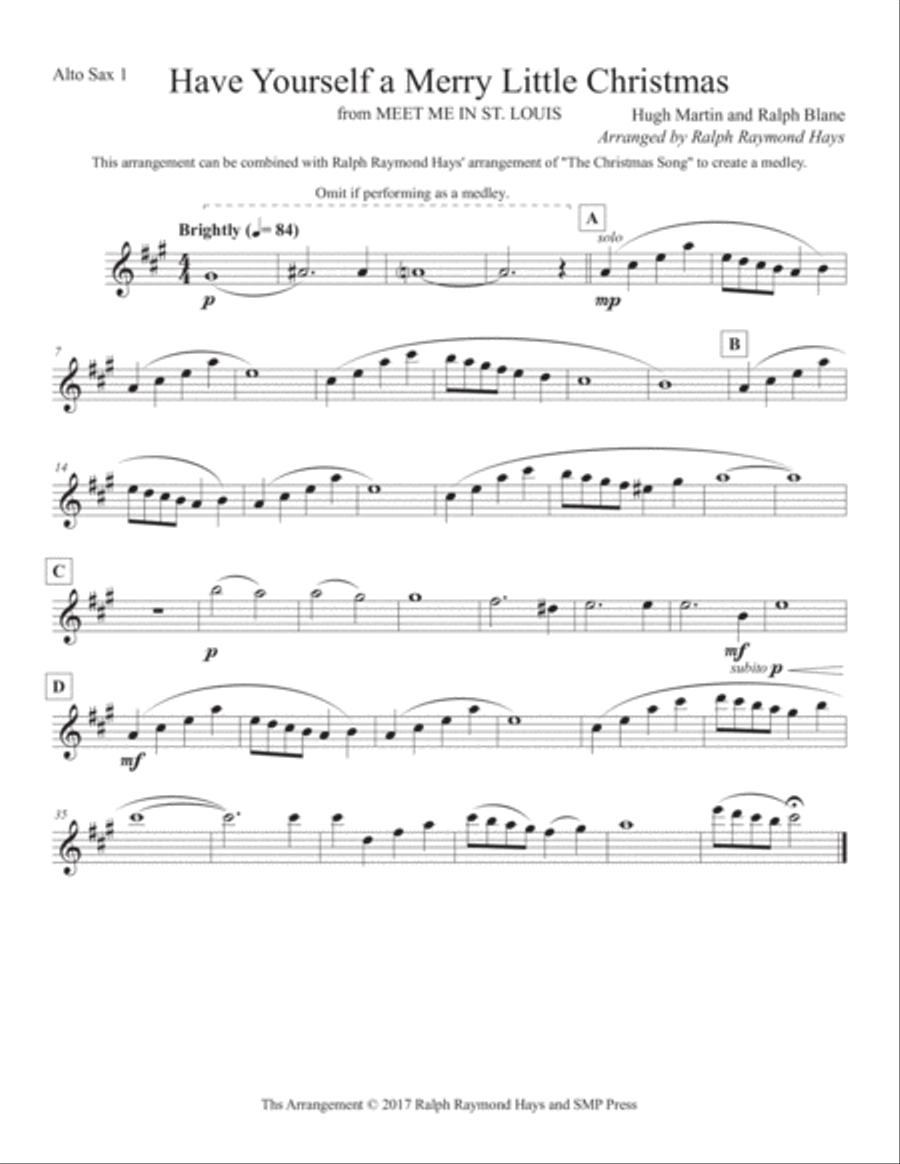 Have Yourself A Merry Little Christmas from MEET ME IN ST. LOUIS Saxophone Quintet scores gallery preview page 4