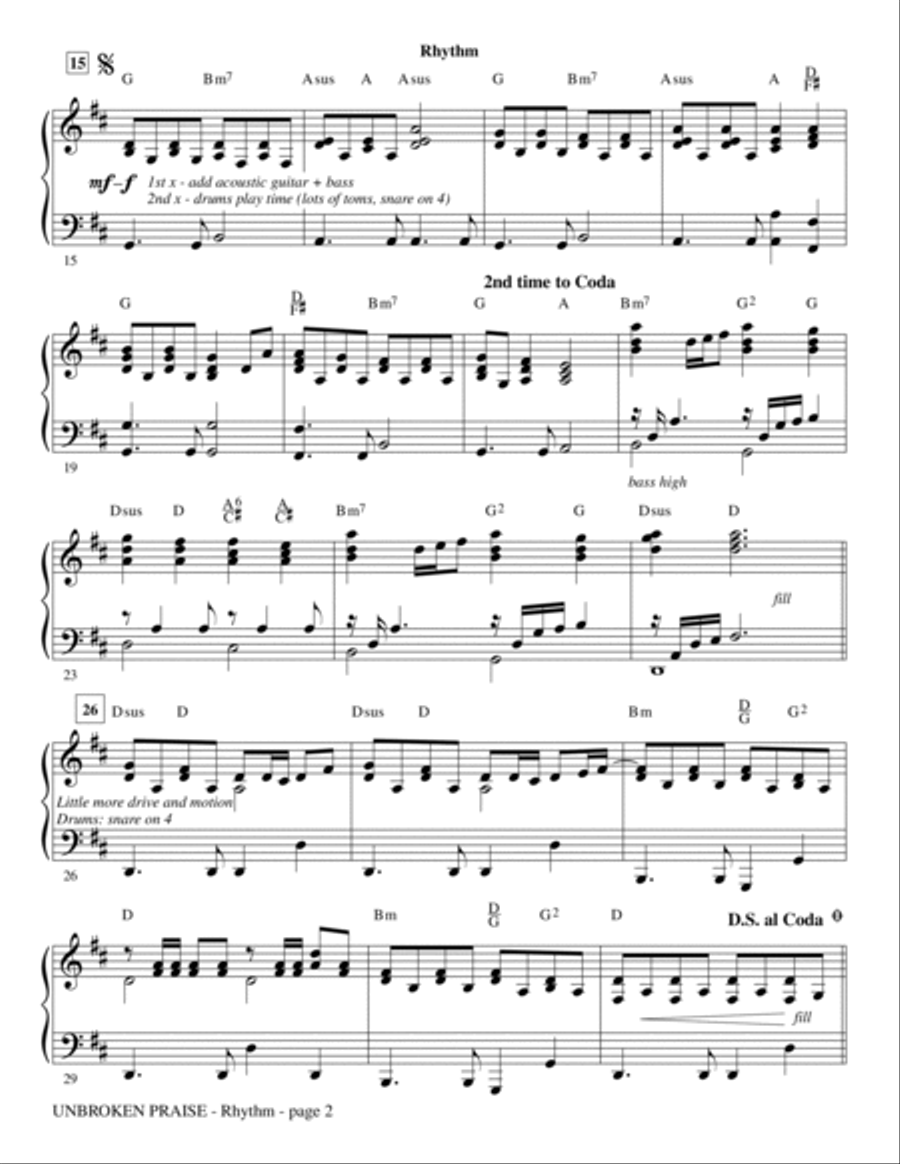 Unbroken Praise - Rhythm Choir scores gallery preview page 2