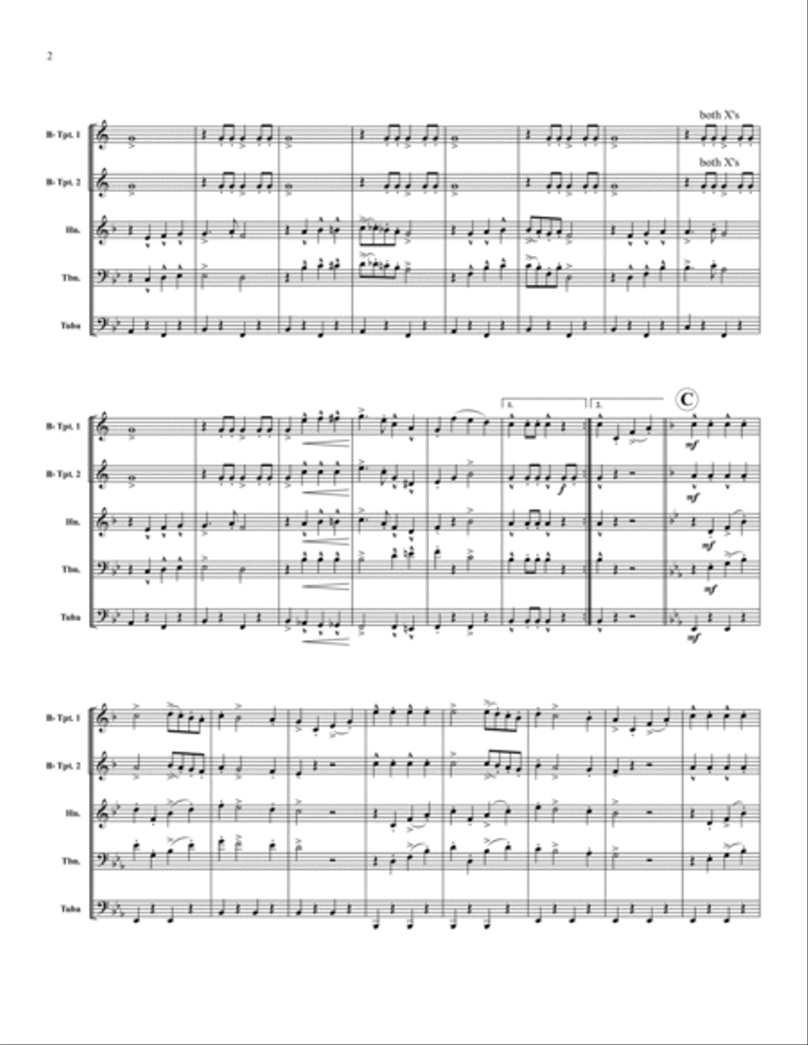Gruss an Kiel Marsch Brass Quintet scores gallery preview page 2