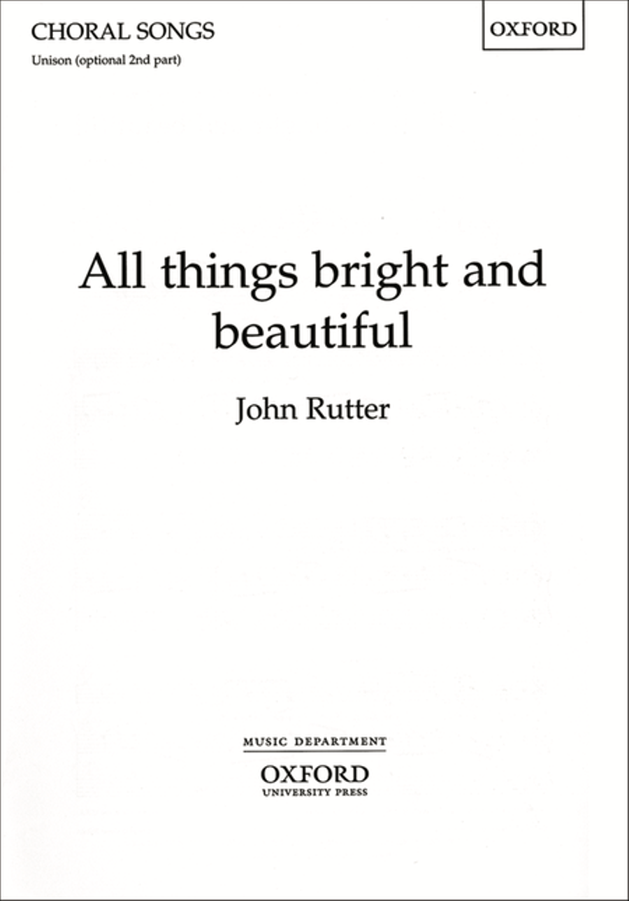 All things bright and beautiful Unison Choir scores gallery preview page 1