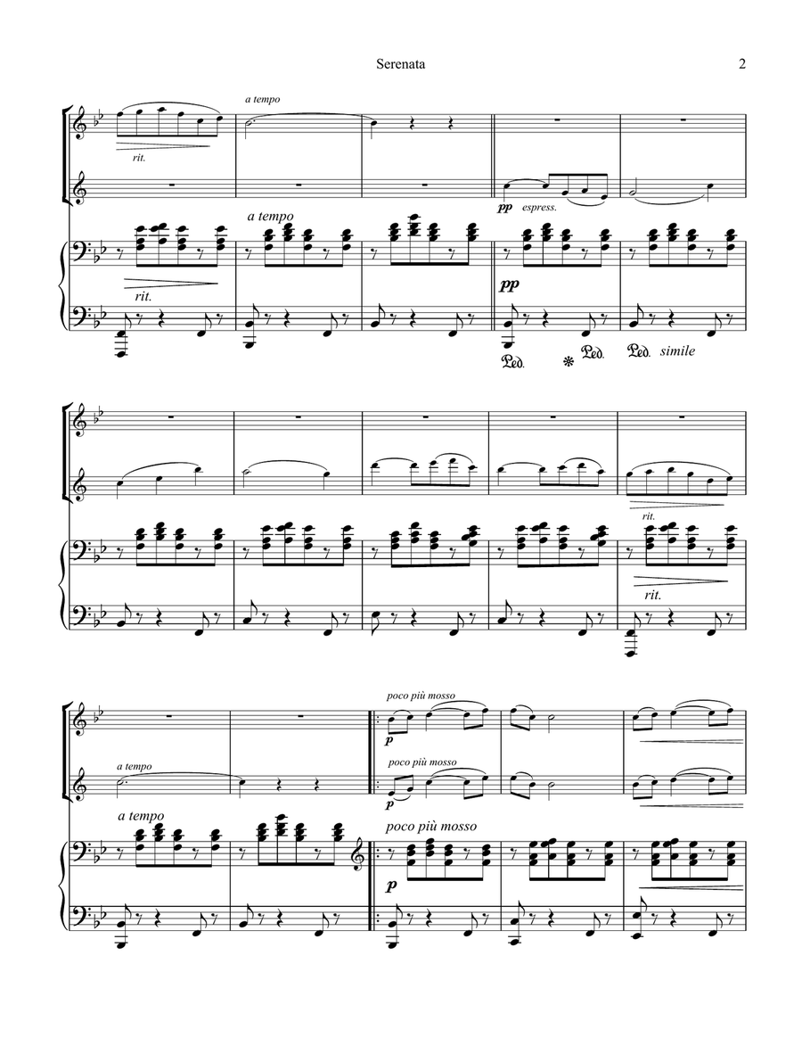 Serenata Rimpianto Op. 6 for oboe, clarinet and piano Woodwind Duet scores gallery preview page 3