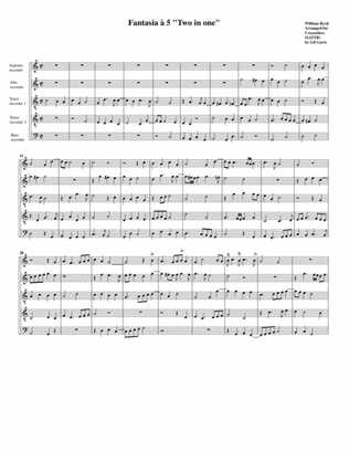 Book cover for Fantasia a5 "Two in one" (arrangement for 5 recorders)