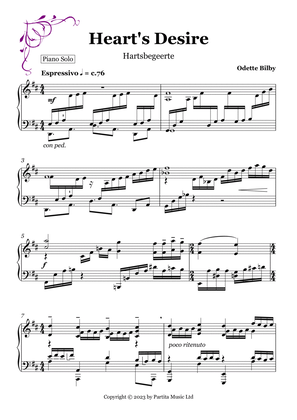 Heart's Desire / Hartsbegeerte (Beautiful Piano Solo Grade 7-8 UK standard)