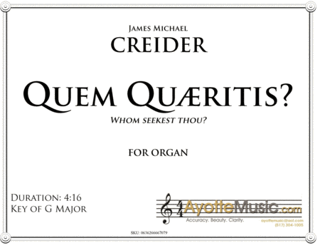 Quem Quaeritis (Whom Seekest Thou) for Organ Solo image number null