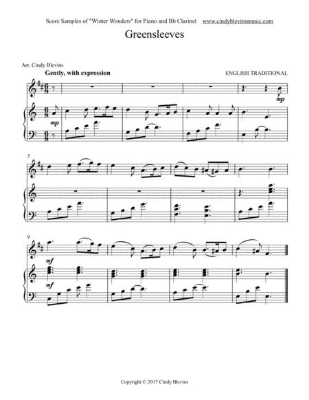 Winter Wonders, a book of 25 seasonal arrangements for Piano and Bb Clarinet image number null