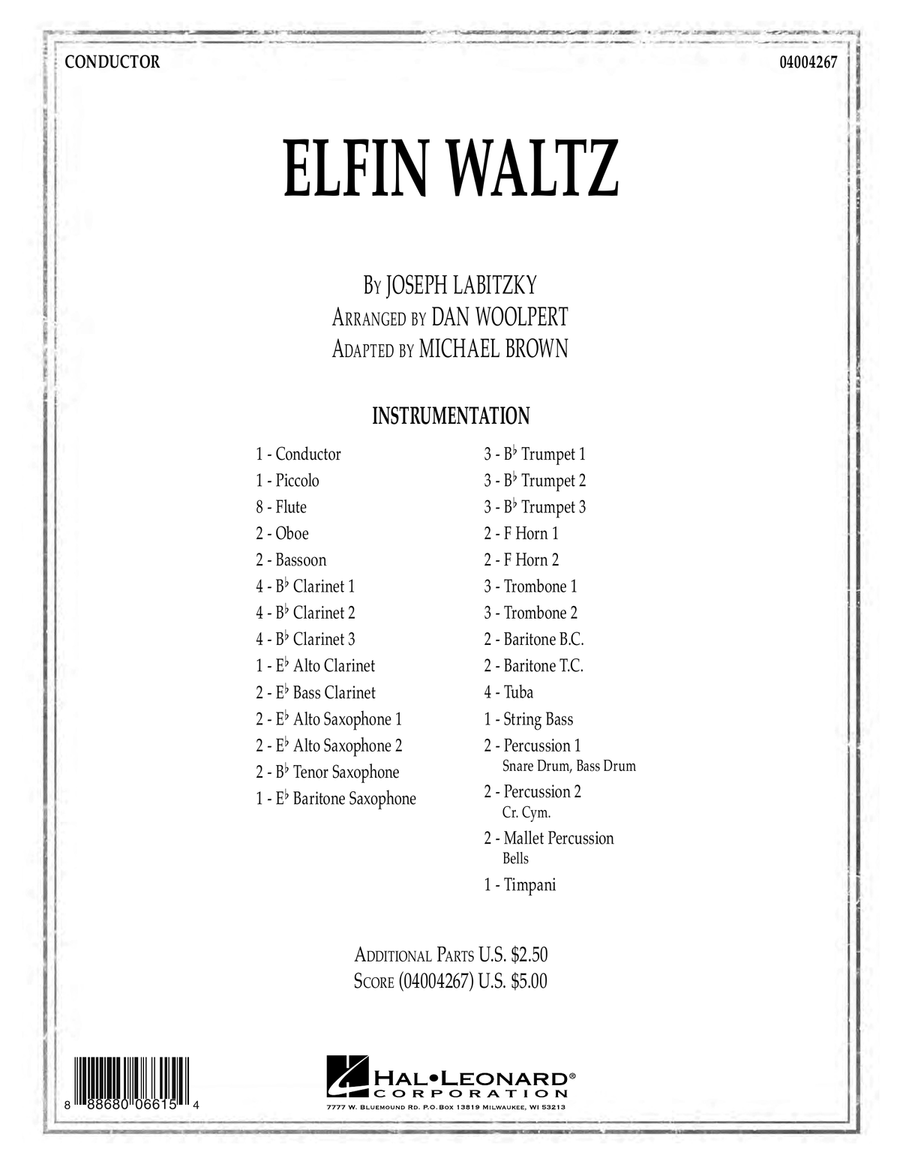 Elfin Waltz - Conductor Score (Full Score) Concert Band scores gallery preview page 1