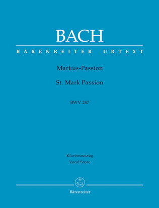 Book cover for St. Mark Passion, BWV 247
