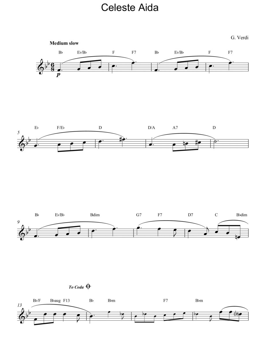 Celeste Aida Piano scores gallery preview page 1