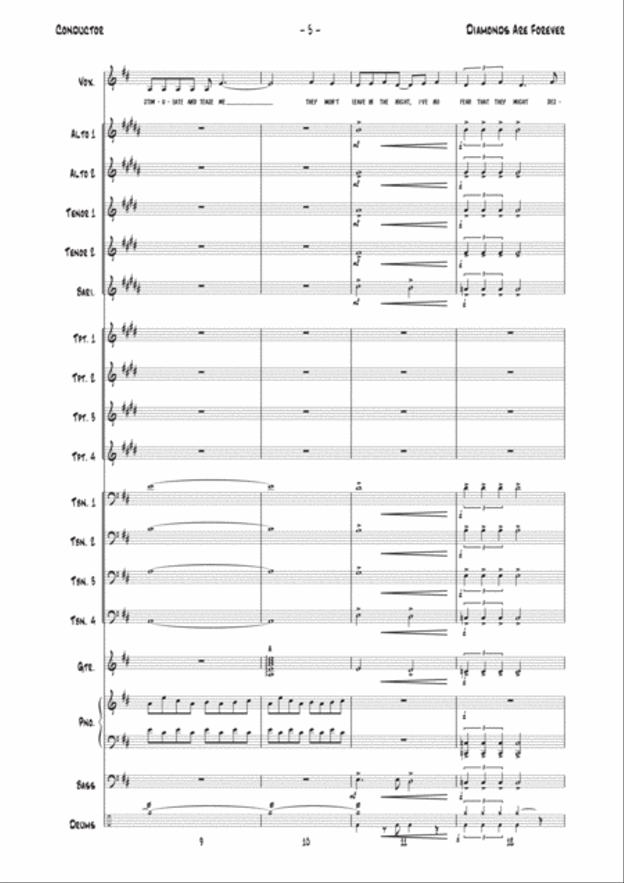 Diamonds Are Forever Jazz Ensemble scores gallery preview page 5