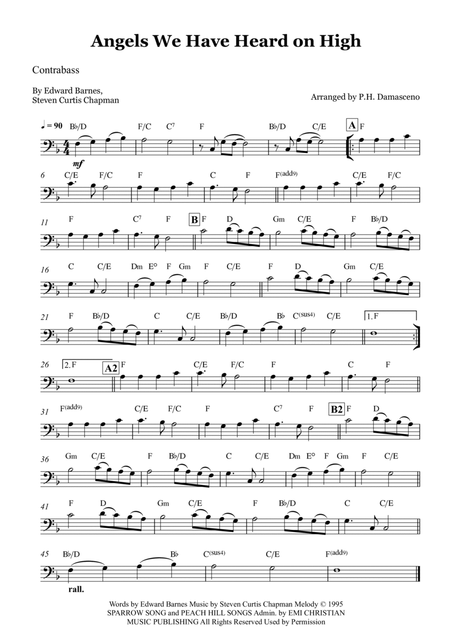 Angels We Have Heard On High Double Bass scores gallery preview page 1