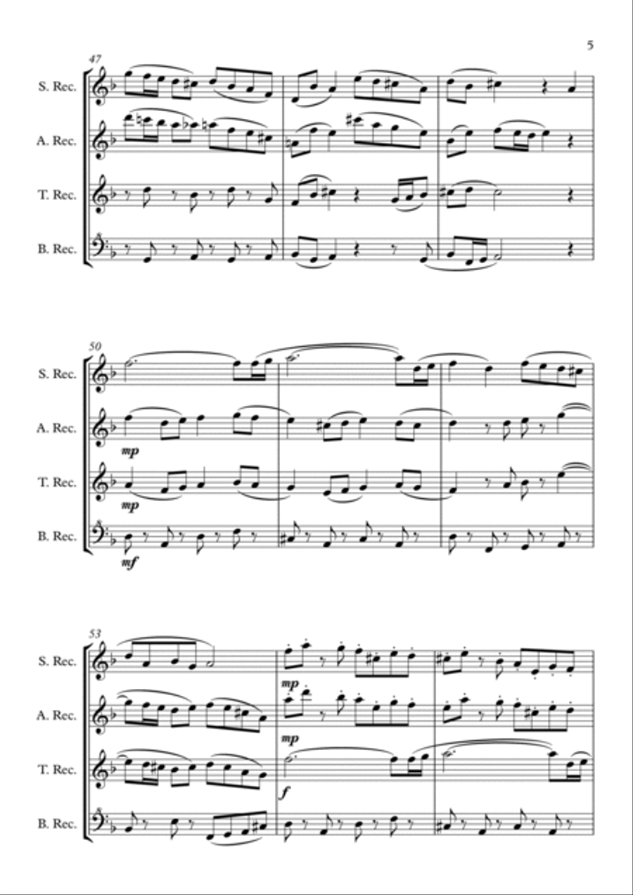 Evocations - Recorder Quartet Chamber Music scores gallery preview page 5