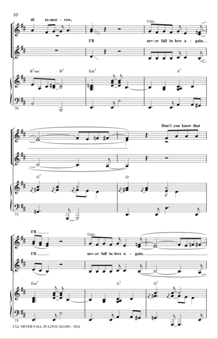 I'll Never Fall In Love Again (arr. Ed Lojeski) SSA scores gallery preview page 9