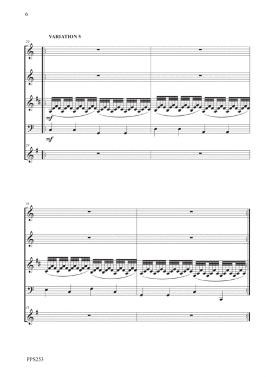 PACHELBEL CHACONNE IN C MAJOR P. 38 FOR WOODWIND QUINTET Woodwind Quintet scores gallery preview page 6