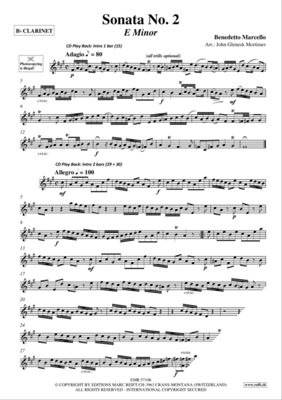 Sonata No. 2 Clarinet Solo scores gallery preview page 3