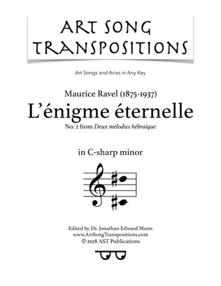Book cover for RAVEL: L'énigme éternelle (transposed to C-sharp minor)