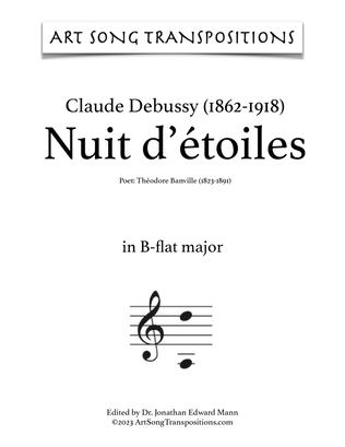 DEBUSSY: Nuit d'étoiles (transposed to B-flat major)