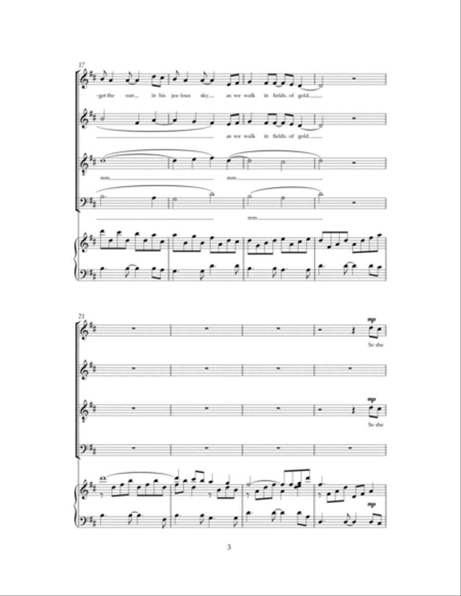 Fields Of Gold 4-Part scores gallery preview page 3