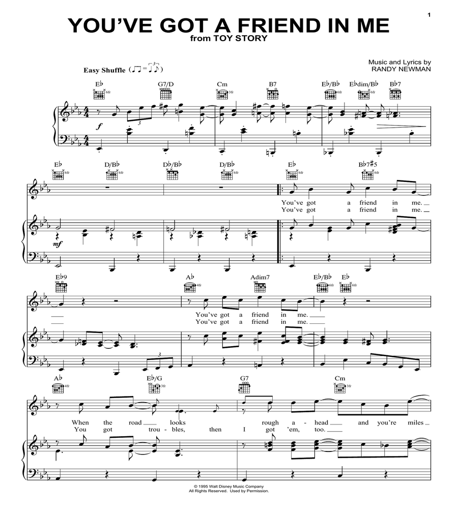 You've Got A Friend In Me (from Toy Story) Guitar scores gallery preview page 1