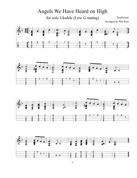 Angels We Have Heard on High (Ukulele Chord-Melody Solo)