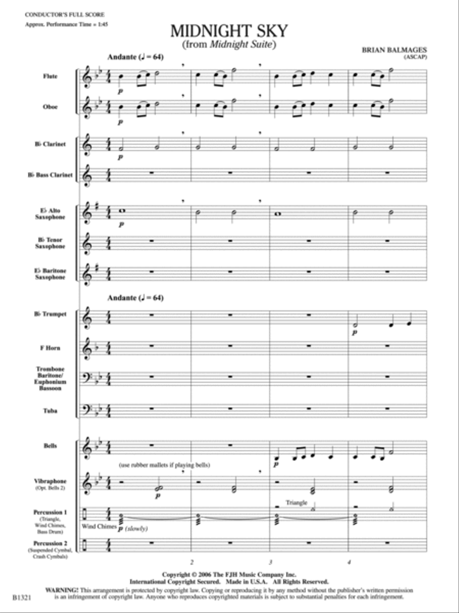 Midnight Sky (from Midnight Suite): Score Concert Band scores gallery preview page 4