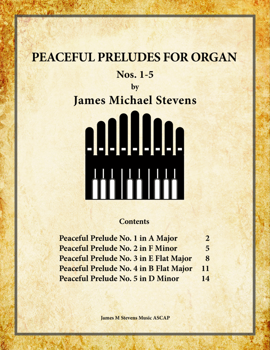 Peaceful Preludes, Nos. 1-5 Organ Book image number null