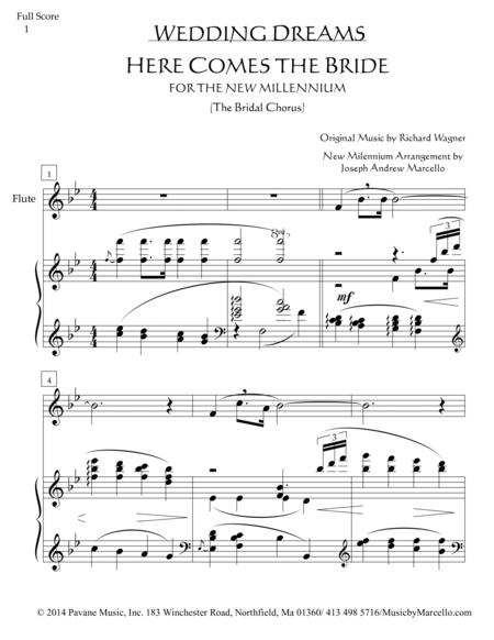 Here Comes the Bride - for the New Millennium - Flute & Piano image number null