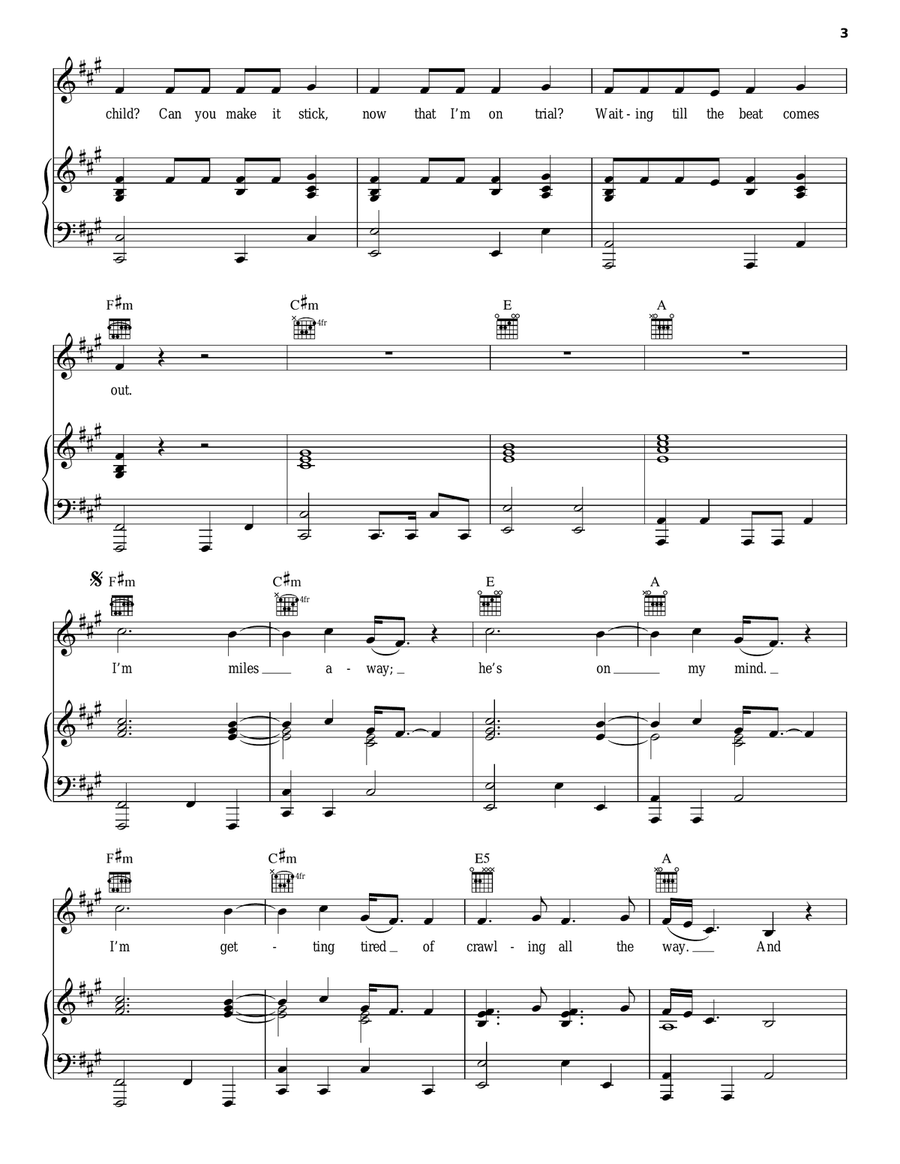 Which Witch Piano, Vocal, Guitar scores gallery preview page 3