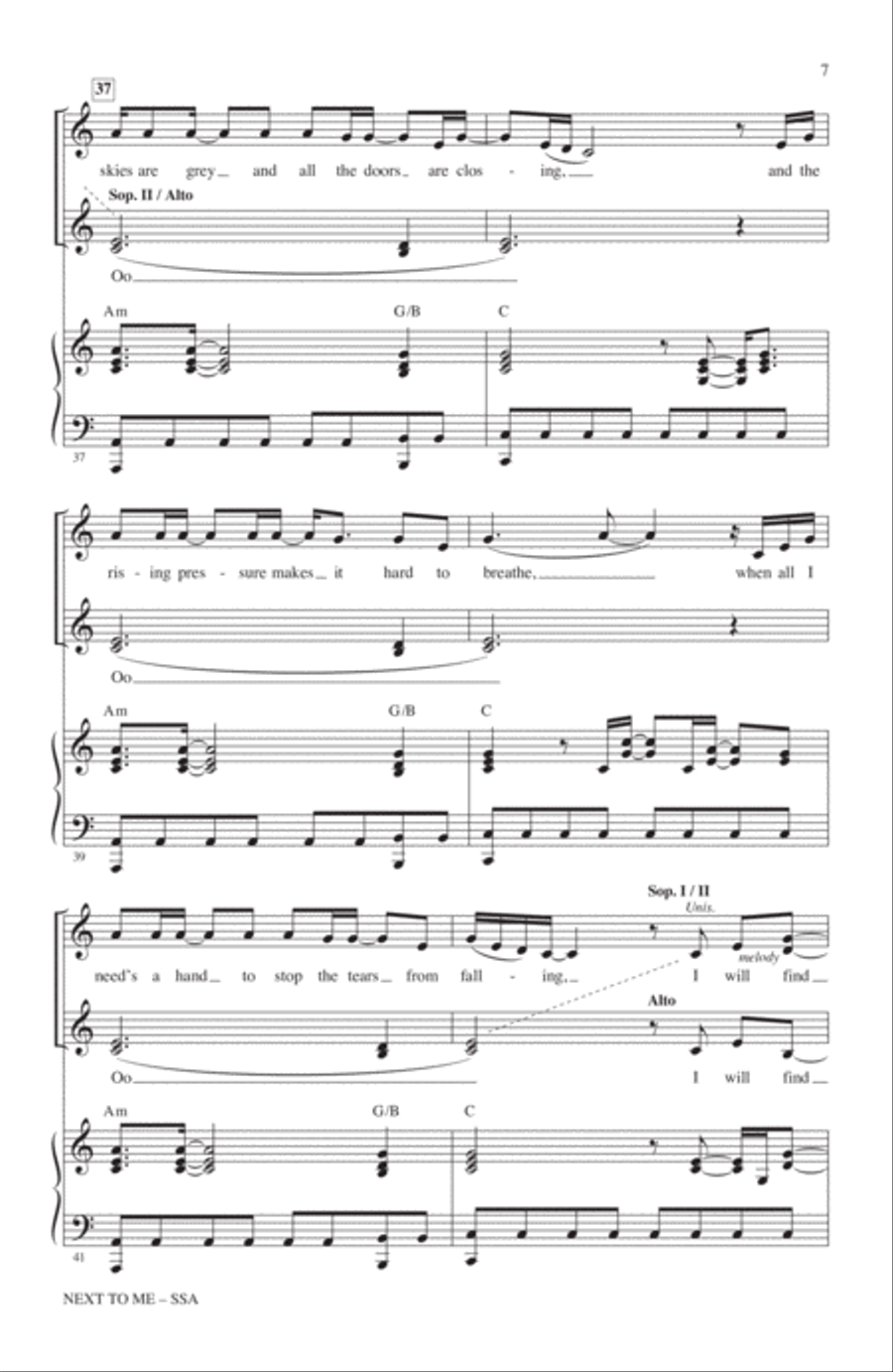 Next To Me SSA scores gallery preview page 6
