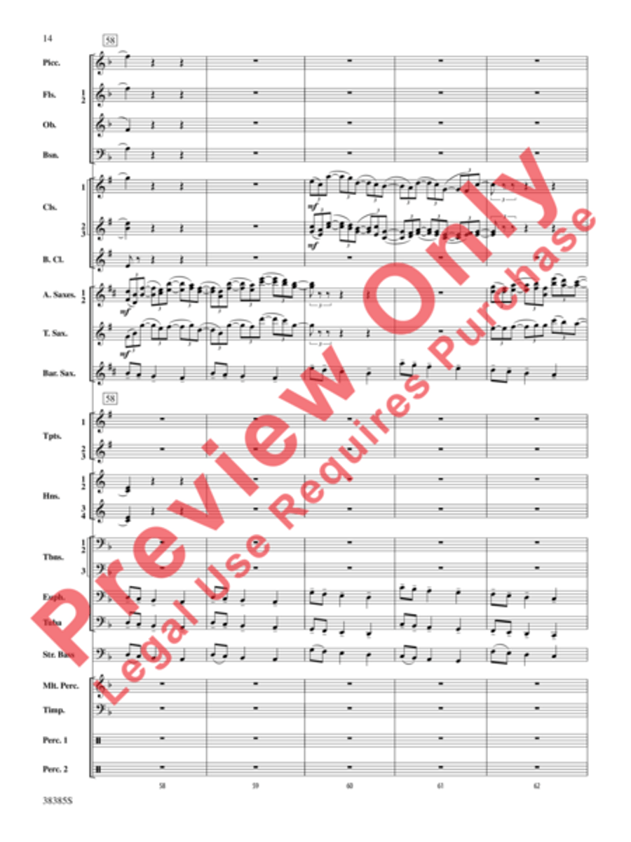 Fantasia on the Alleluia Hymn Concert Band scores gallery preview page 7