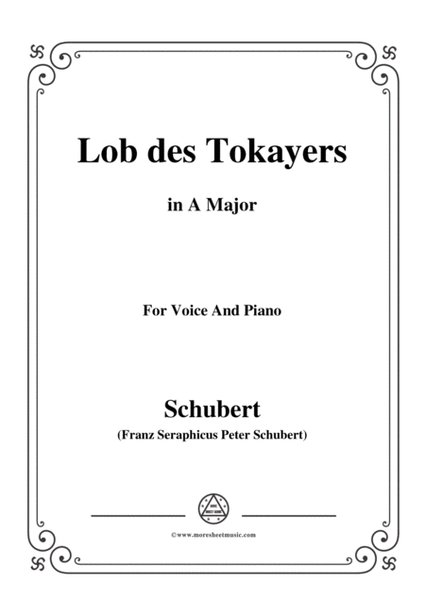 Schubert-Lob des Tokayers,Op.118 No.4,in A Major,for Voice&Piano image number null
