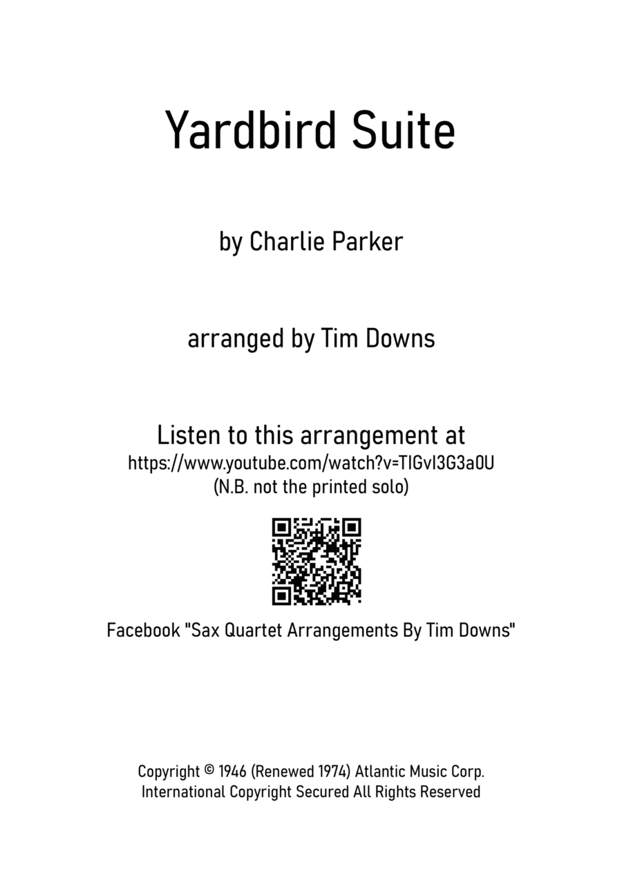 Yardbird Suite Saxophone Quartet scores gallery preview page 1