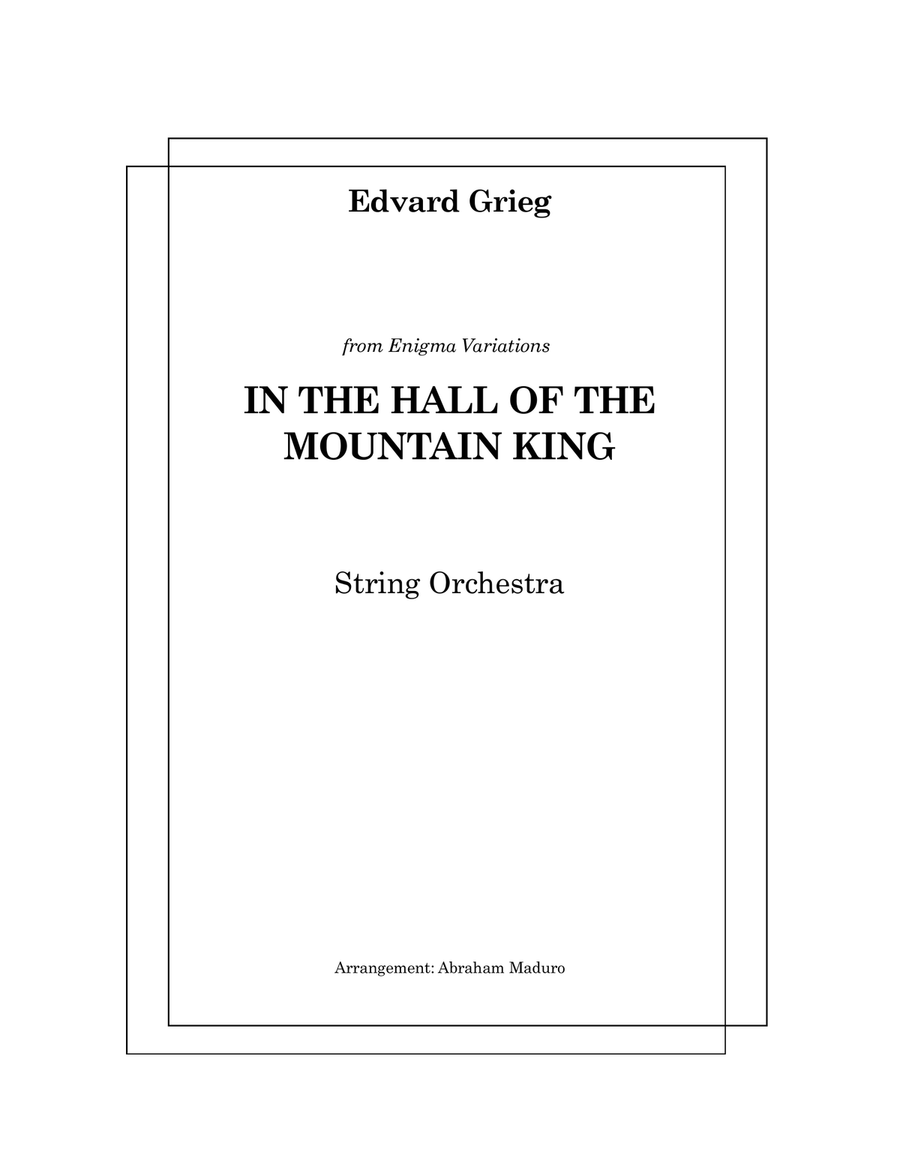 In The Hall Of The Mountain King String Quintet-Score and Parts String Orchestra scores gallery preview page 1