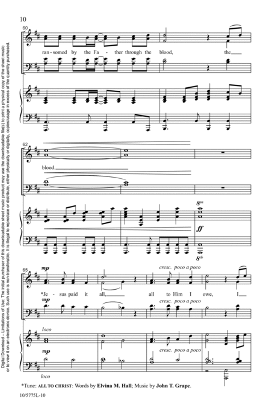Thank You, Jesus, For the Blood Choir scores gallery preview page 10