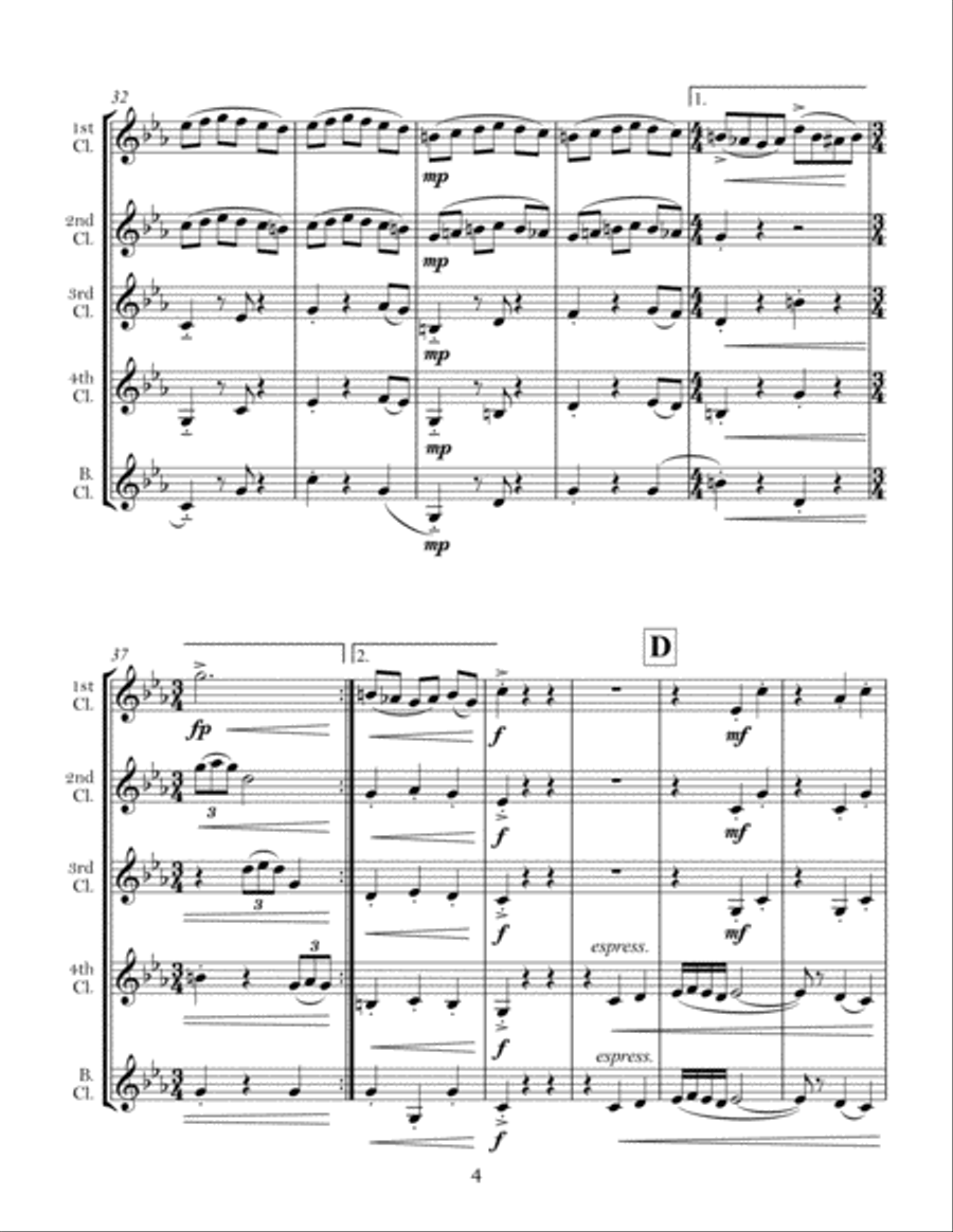 Dancing Devil (clarinet quintet) Clarinet Quintet scores gallery preview page 4