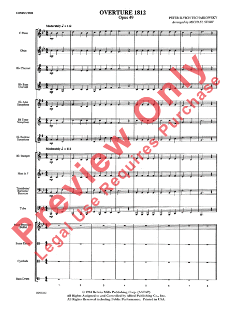 Overture 1812 Concert Band scores gallery preview page 3