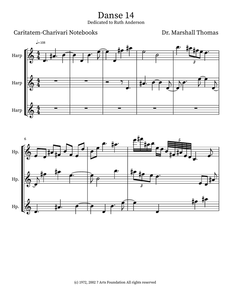 Danse 14 Danse 14 Small Ensemble scores gallery preview page 1