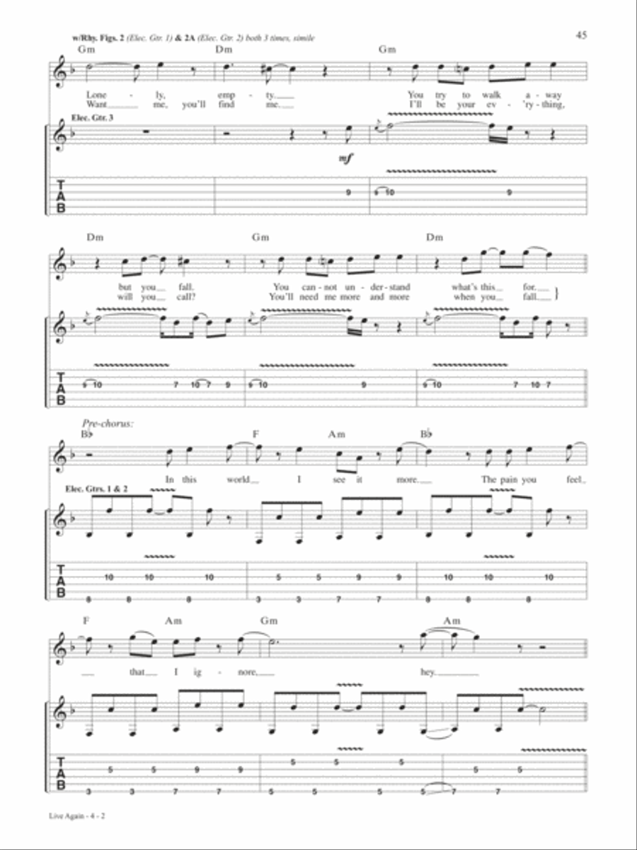 Live Again Guitar Tablature scores gallery preview page 2